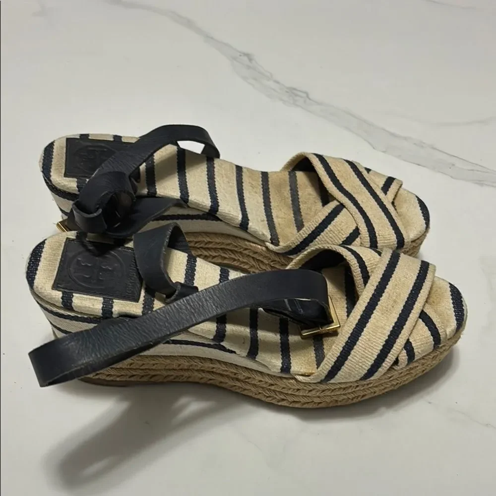 Tory Burch Black and Cream Women's wedges